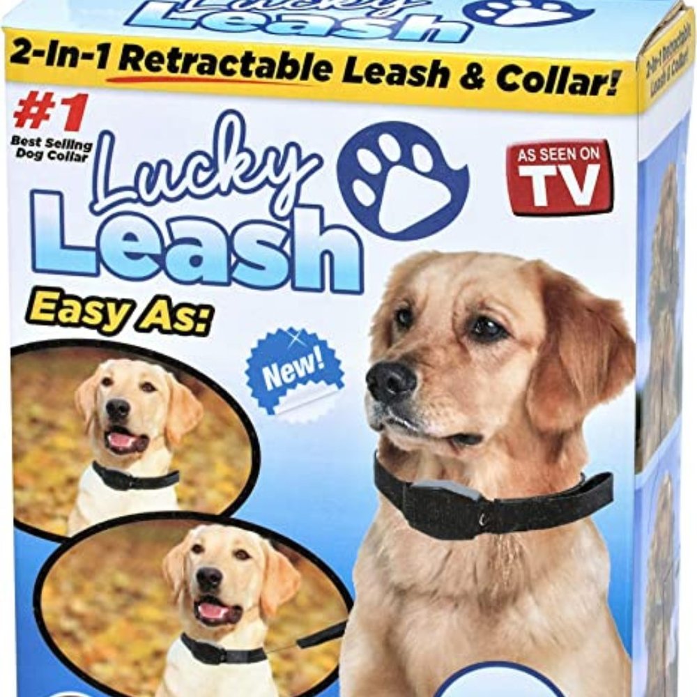 Lucky Leash Retractable 2-in-1 Magnetic Dog Leash with Collar L/XL
